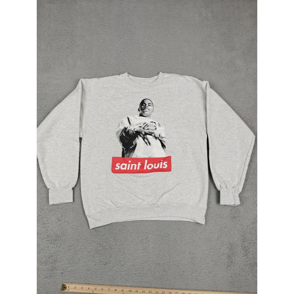 Arch Apparel Sweatshirt Mens Medium Gray Saint‎ Louis Rapper Nelly Crewneck